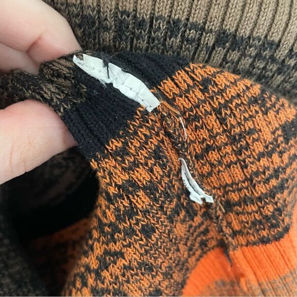 [s] Joe Fresh Orange, Brown & Black Fall Stripes Ribbed Knit Short Sleeve Top - Picture 12 of 13